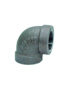 Anvil 0310501606 90° Elbow: Malleable Iron, 2 in x 2 in Pipe Size, Female NPT x Female NPT, Class 300