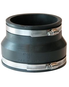 Rubber Coupling Clay to Cast Iron, PVC, or Copper 4"