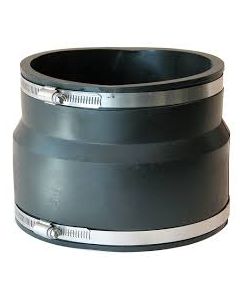 Rubber Coupling Clay to Cast Iron, PVC, or Copper 5" x 4"