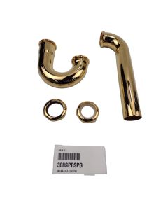 Brasstech 308/24 Solid Brass Reduced Neck Cleanout P-Trap without Flange in Polished Gold