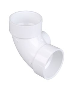 PVC DWV Elbow 90 with Side Inlet H x H x H 3" x 3" x 2"