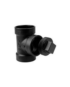 ABS Fitting LN444X-015L 1-1/2" Test Tee (Hub × Hub × Cleanout with Plug)