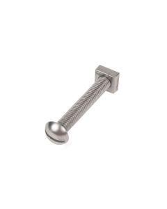 Round Steel Stove Bolt w/ Nut (Box of 100) 1/4" x 2"