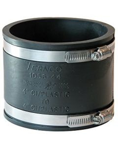 Rubber Shear Ring Coupling PVC to Cast Iron (or Cast Iron to PVC) 4"