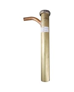 Tubular Rough Brass 22 Gauge Dishwasher Tailpiece for 1/2" Copper Tubing 1 1/2" x 12"