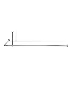 Tubular Chrome Plated 22 Gauge L-Shaped Shower Bar 1" x 5'