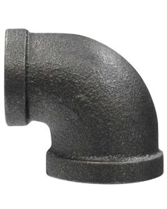 2-1/2" X 1" Black Malleable Elbow 90° Reducing