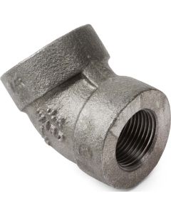 Black Malleable Extra Heavy Elbow 45 1 1/2"