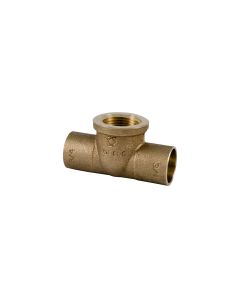 Nibco B146100, 712 3/4" X 3/4" X 1" C x C x F (NPT) Bronze Tee