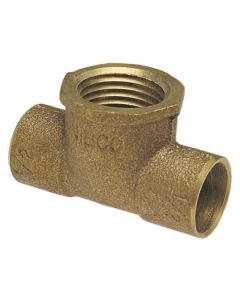 Cast Copper Tee C x C x F 1 1/2" x 1 1/2" x 1"