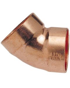 DWV Wrot Copper C x C Elbow 45 1 1/2"