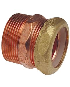 DWV Wrot Copper Trap Adapter M x SJ 1 1/2"