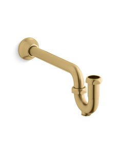 Kohler 9018-2MB 1-1/4" Wall Mounted Adjustable P-Trap with Long Tubing Outlet in Vibrant Brushed Moderne Brass
